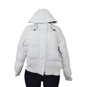 The North Face Women’s White 550-Fill Goose Down Puffer Bomber Jacket Size L